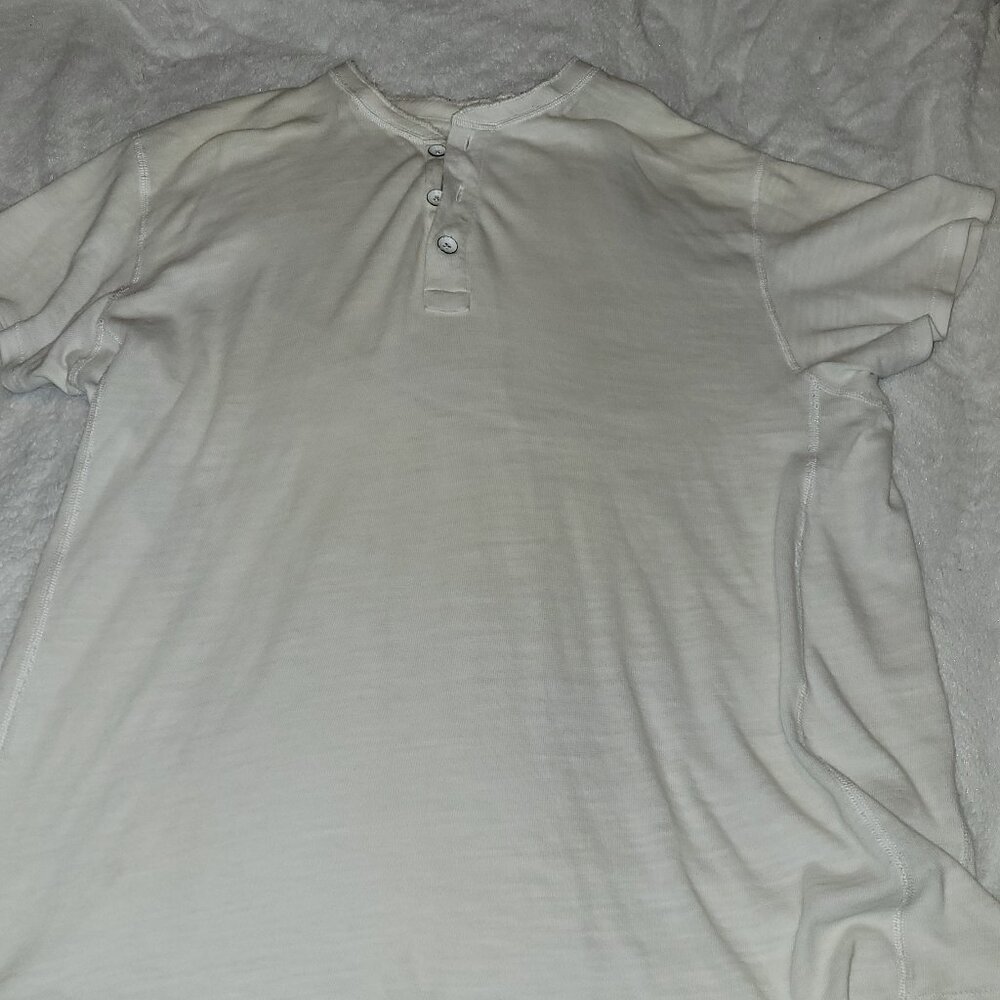 Rag N Bone White Henley SIZE L
